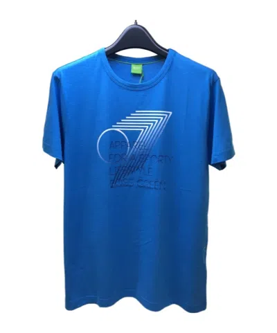 Hugo Boss Logo Round-neck T-shirt In Blue