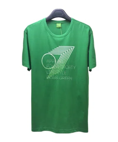Hugo Boss Logo Round-neck T-shirt In Green