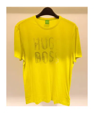 Hugo Boss Logo Round-neck T-shirt In Yellow