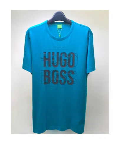 Hugo Boss Logo Round-necked T-shirt In Blue
