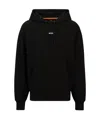Hugo Boss Cotton-terry Hoodie With Contrast Logo In Black