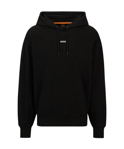 HUGO BOSS LOGO-RUBBERISED COTTON HOODIE