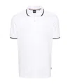 Hugo Boss Logo-embossed Cotton Polo Shirt In White