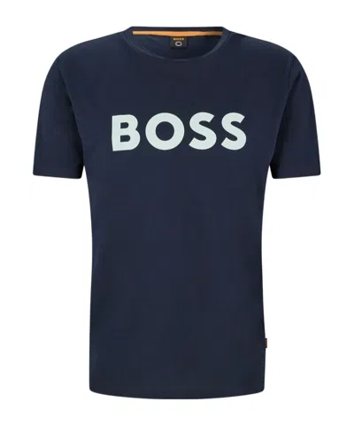 Hugo Boss Boss Sun Protection Logo T Shirt Navy