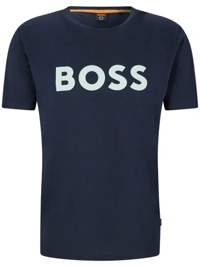 HUGO BOSS LOGO-RUBBERIZED COTTON T-SHIRT