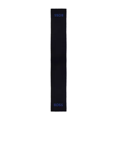 Hugo Boss Logo Scarf In Black