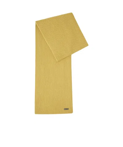 Hugo Boss Logo Scarf In Yellow