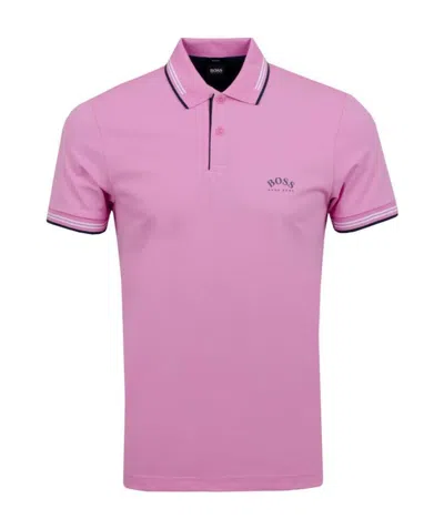 Hugo Boss Logo Short-sleeved Polo Shirt In Pink