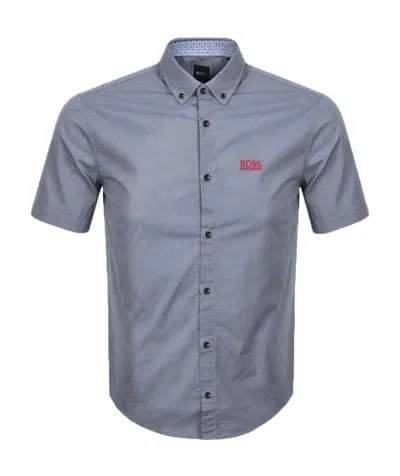 Hugo Boss Logo Short-sleeved Shirt In Gray