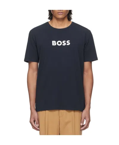 Hugo Boss Navy Contrast T-shirt In Dark Blue 401