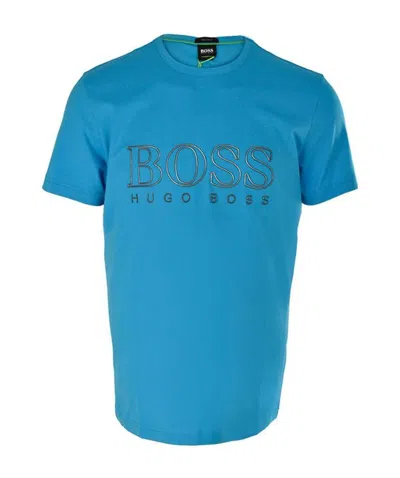 Hugo Boss Logo Short-sleeved T-shirt In Blue