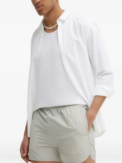 Hugo Boss Logo Shorts In Gray
