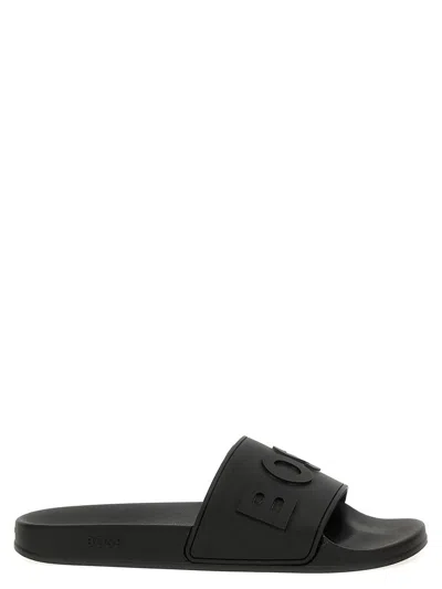 Hugo Boss Logo Slides In Black