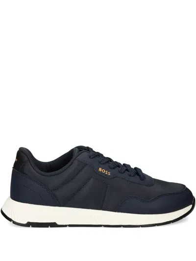 Hugo Boss Logo Sneakers In Blue