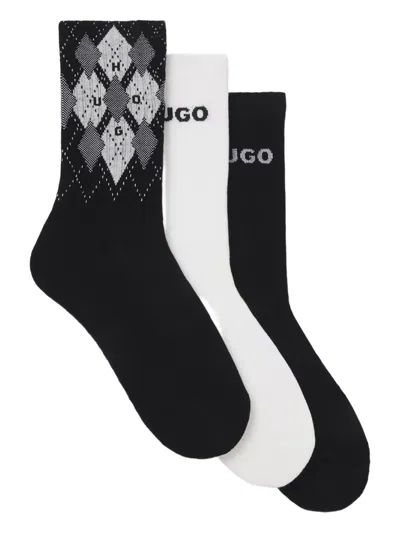Hugo Boss Logo Socks (pack Of Three) In Black