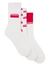 Hugo Boss Logo Socks (pack Of Three) In White
