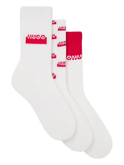 Hugo Boss Logo Socks (pack Of Three) In White