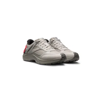 Hugo Boss Logo-spoiler Trainers In Mesh And Faux Suede In Gray