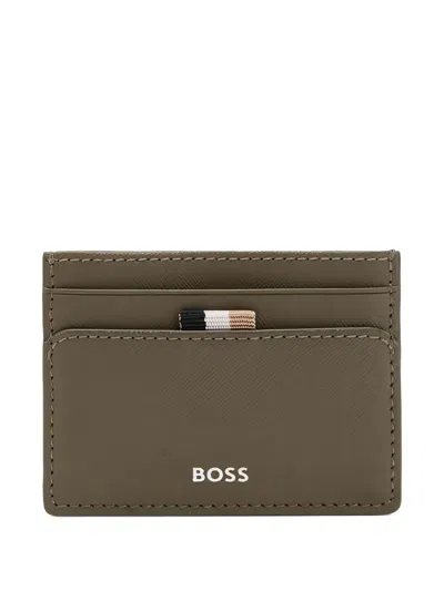 Hugo Boss Logo-stamp Cardholder In Green