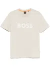 Hugo Boss Logo-stamp T-shirt In Neutrals