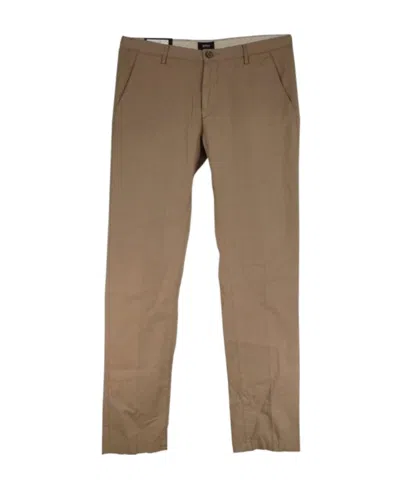 Hugo Boss Logo Straight Casual Pants In Brown