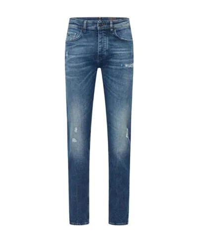 Hugo Boss Logo Straight Jeans In Blue