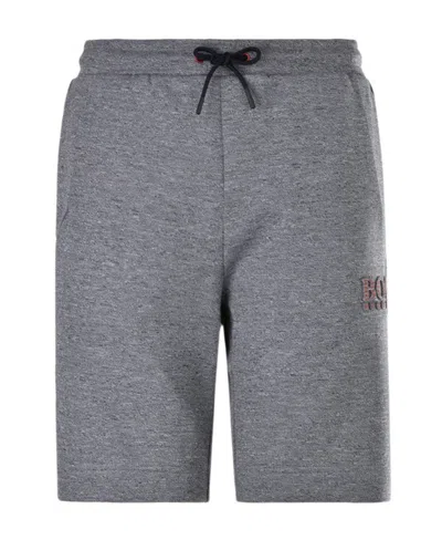 Hugo Boss Logo Straight Shorts In Gray