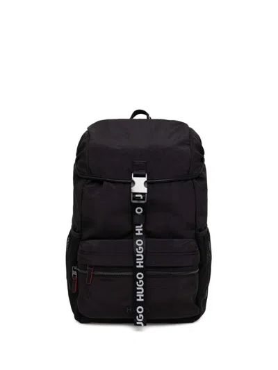 Hugo Boss Logo-strap Backpack In Black
