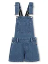 Hugo Boss Logo-strap Denim Dungaress In Blue
