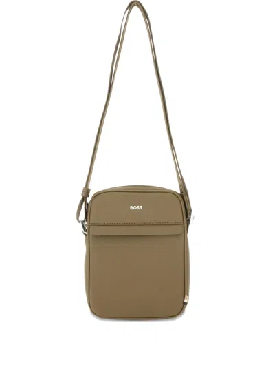 Hugo Boss Logo Strap Messenger Bag In Neutral