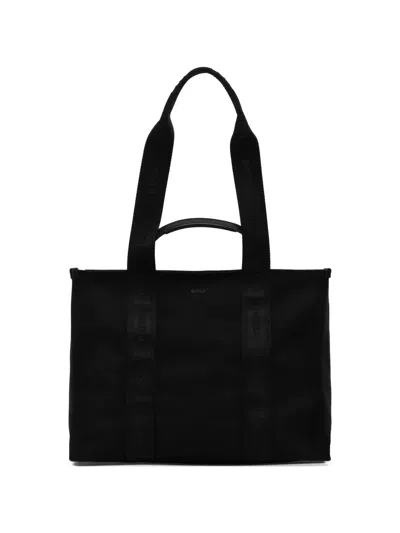 Hugo Boss Logo Stripe Tote Bag In Black