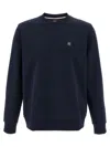 Hugo Boss Mens Boss Branded Crewneck Cotton-blend Sweatshirt In Blue