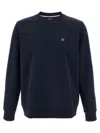 Hugo Boss Mens Boss Branded Crewneck Cotton-blend Sweatshirt In Blue