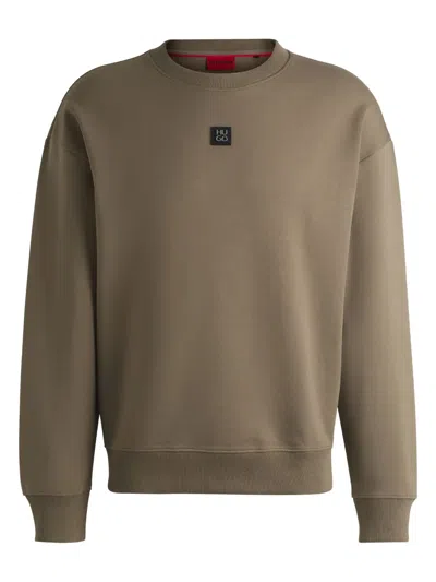 Hugo Boss Logo Sweatshirt In Brown