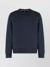 Hugo Boss Logo-embroidered Cotton Sweatshirt In Blue