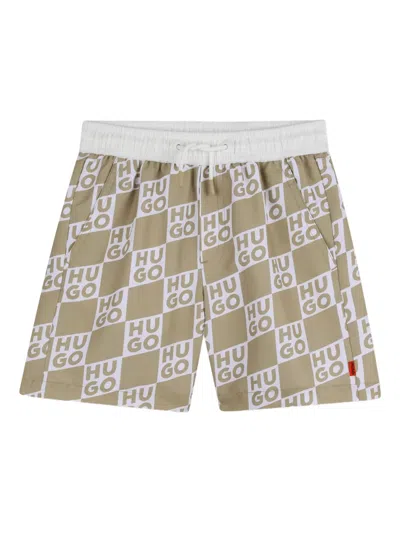 Hugo Boss Kids' Logo Swim Shorts In Multi