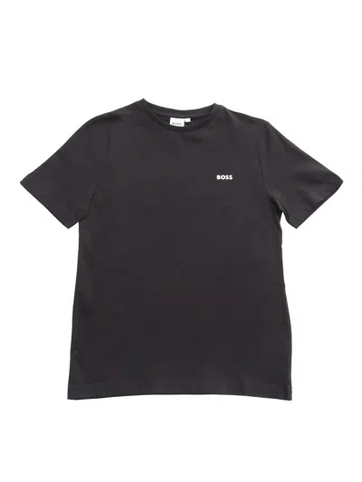 Hugo Boss Tee Mens Stretch Cotton T-shirt With Contrast Logo Nos In Black