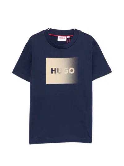 Hugo Boss Kids' Logo T-shirt In Blue