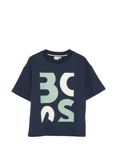 Hugo Boss Kids' Logo T-shirt In Blue