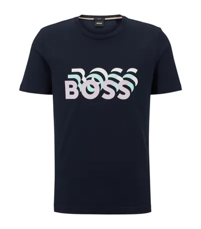 Hugo Boss Logo T-shirt In Blue