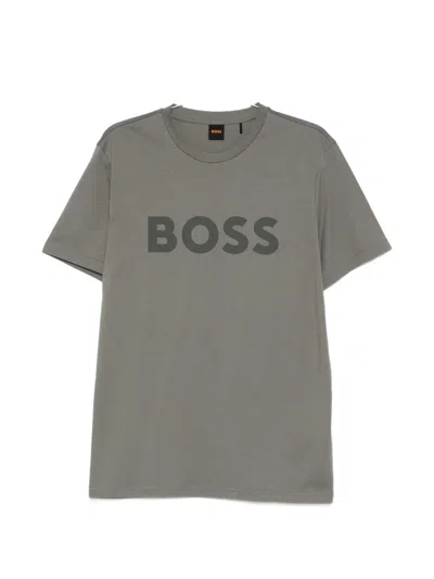 Hugo Boss Logo T-shirt In Gray