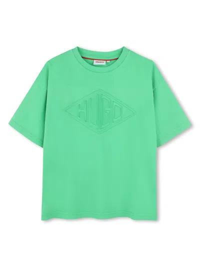 Hugo Boss Kids' Logo T-shirt In Green