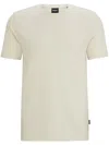 Hugo Boss Regular-fit Sweater With Short Sleeves And Logo Flag In Neutrals