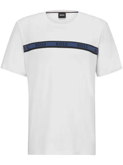 Hugo Boss Logo-tape Detail T-shirt In White