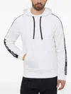 Hugo Boss Logo-tape Hooded Sweatshirt In White