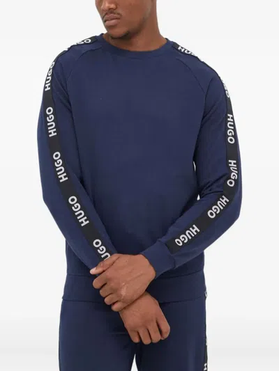 Hugo Boss Logo-tape Sweatshirt In Blue