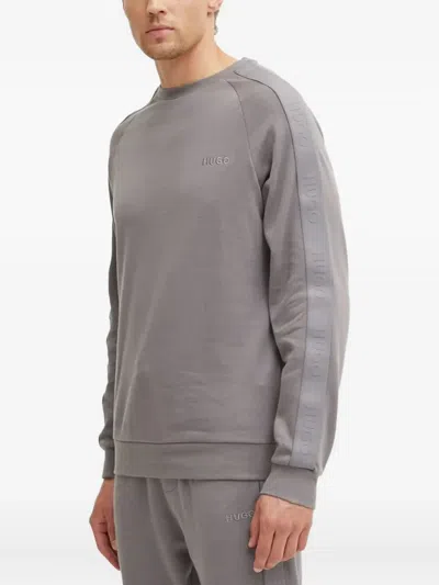 Hugo Boss Logo-tape Sweatshirt In Brown