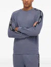 Hugo Boss Logo-tape Sweatshirt In Blue