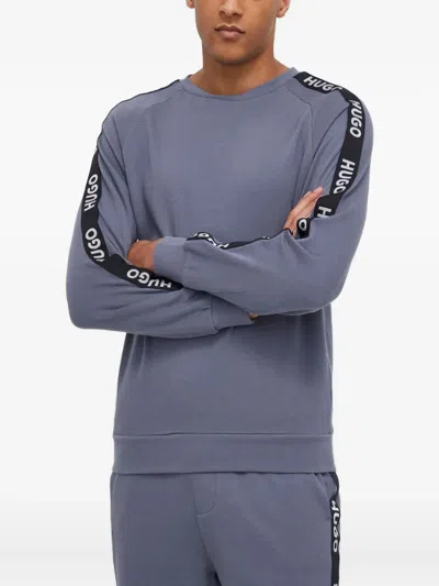 Hugo Boss Logo-tape Sweatshirt In Blue