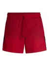 Hugo Boss Logo-tape Swim Shorts In Red